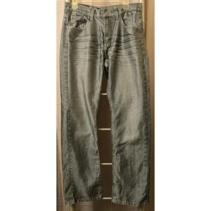 Old Skool Jeans Mens 30x33 Blue Denim Baggy Fit Wide Leg Y2K